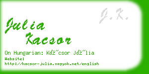 julia kacsor business card